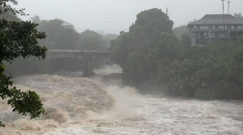 Lala is again a tropical storm, sending drenching rain and winds across the Hawaiian islands