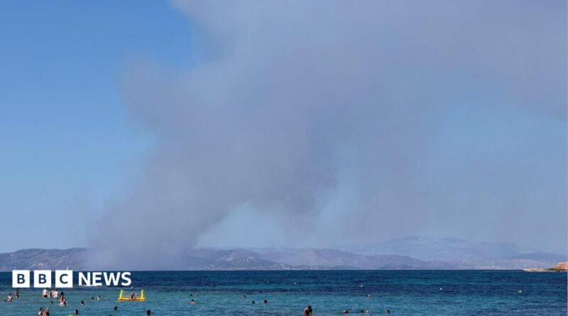 Two dead and hundreds evacuated as wildfires break out near Athens