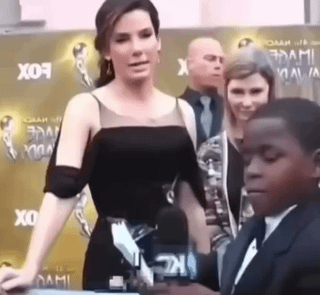When this kid tried interviewing celebs on the red carpet, and nobody took him seriously except Sandra Bullock.